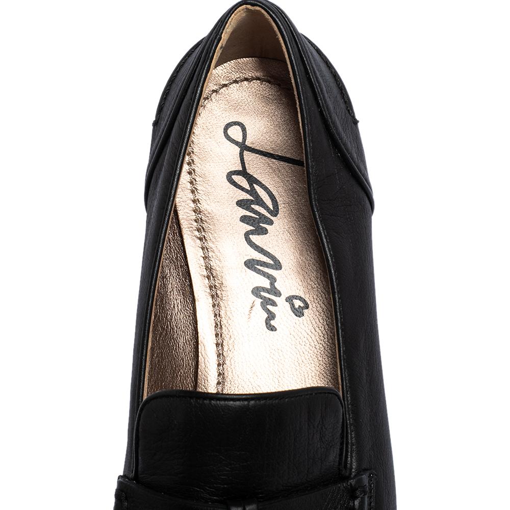 Lanvin Black Leather Tassel Loafers Size 36.5 2