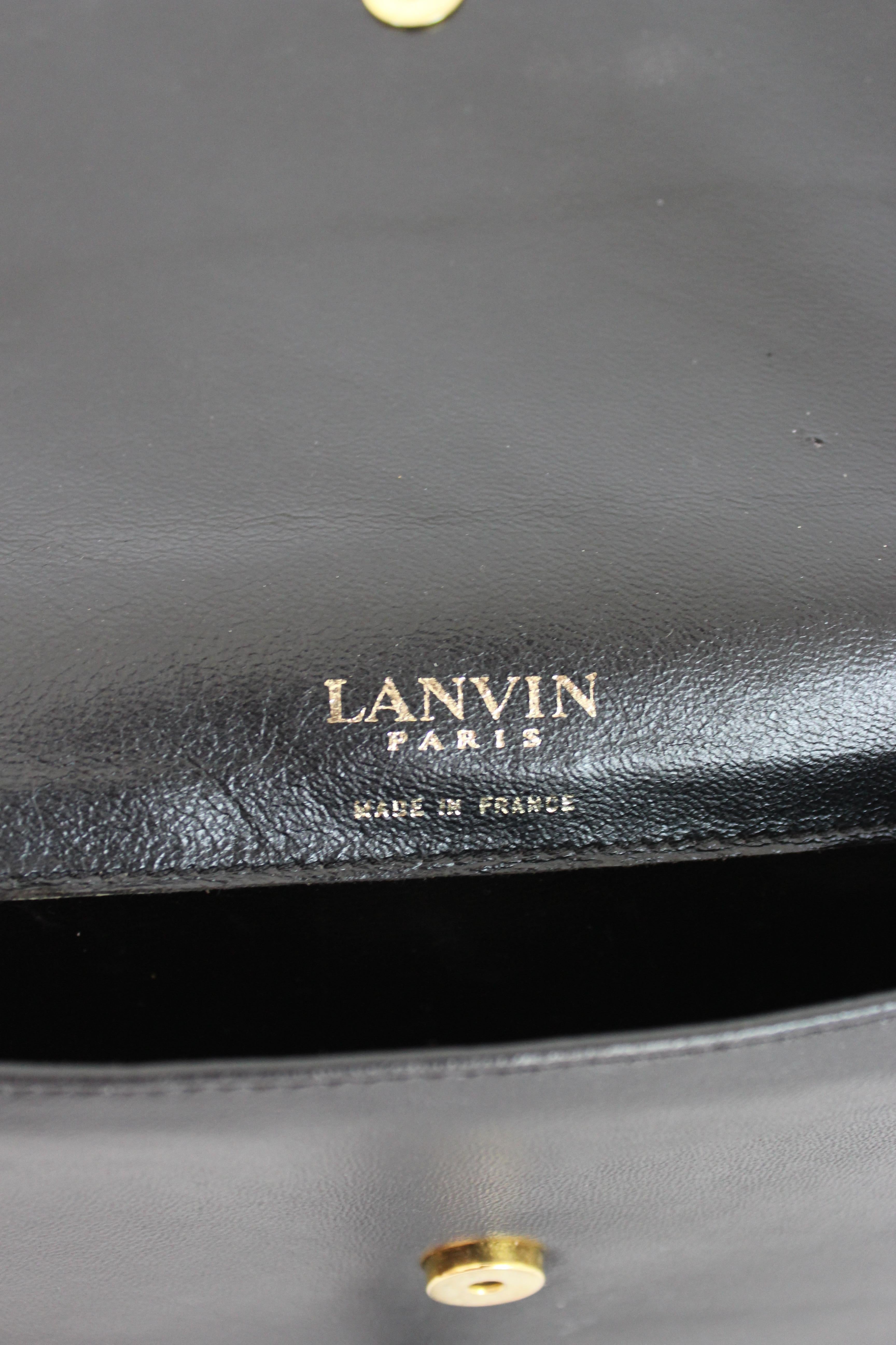 Lanvin Black Leather Vintage Evening Shoulder Bag 2