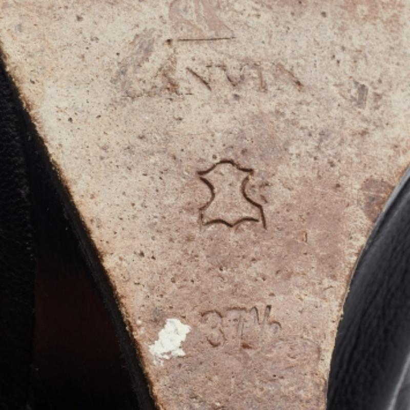 Nero Lanvin - Décolleté con zeppa in pelle nera misura 37.5 in vendita
