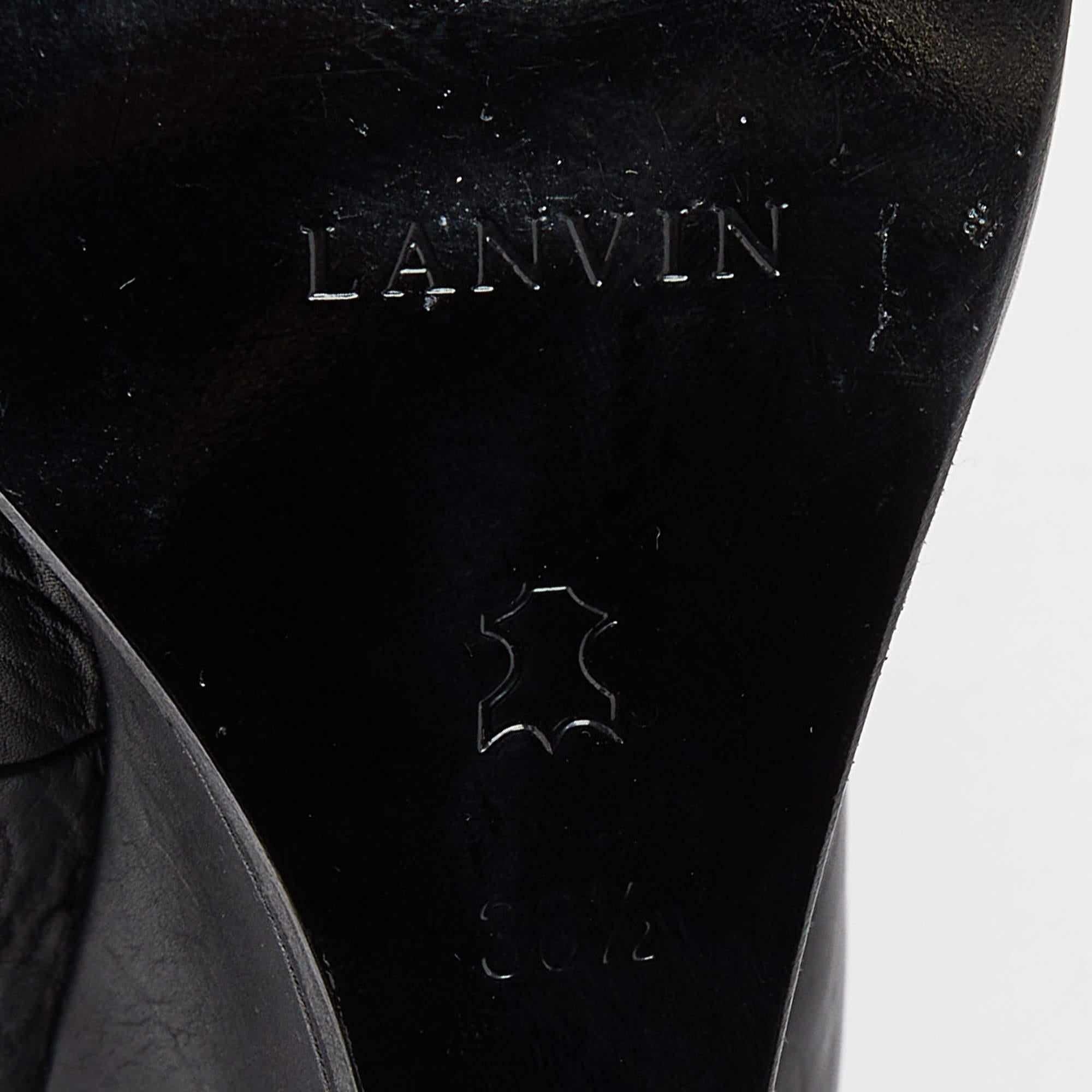 Lanvin Chaussures à talons compensés en cuir noir Taille 38.5 3
