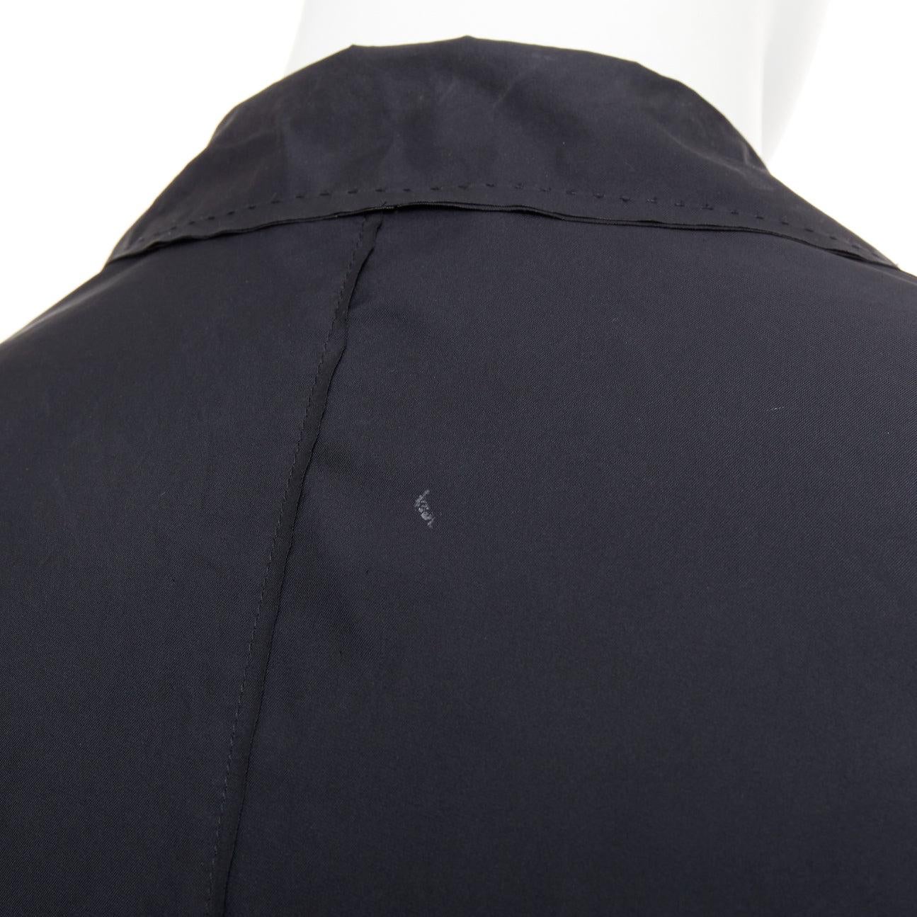 LANVIN giacca blazer in tessuto doppio strato nero leggero con bordi grezzi FR44 XS in vendita 2