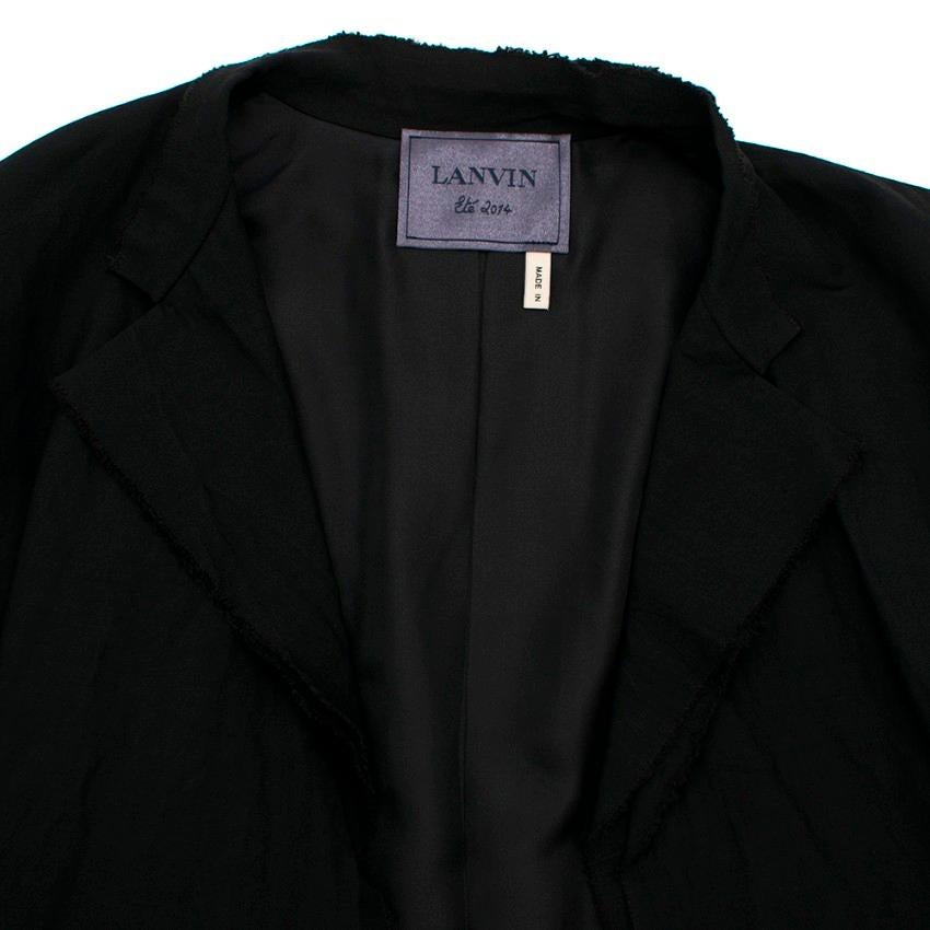 Women's Lanvin Black Linen Blend Belted Jacket - Size US 10 For Sale