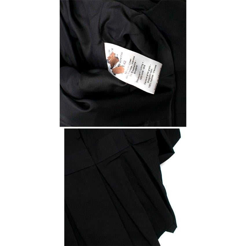Lanvin Black Linen Blend Belted Jacket - Size US 10 For Sale 5