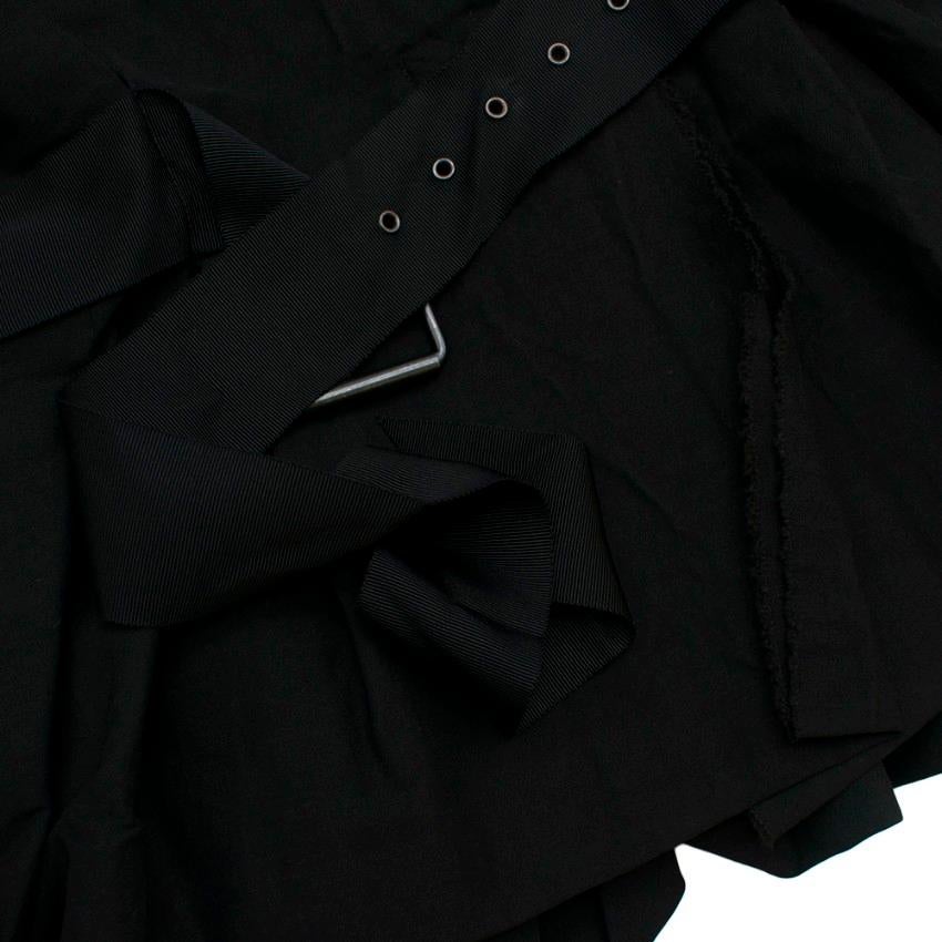 Lanvin Black Linen Blend Belted Jacket - Size US 10 For Sale 1