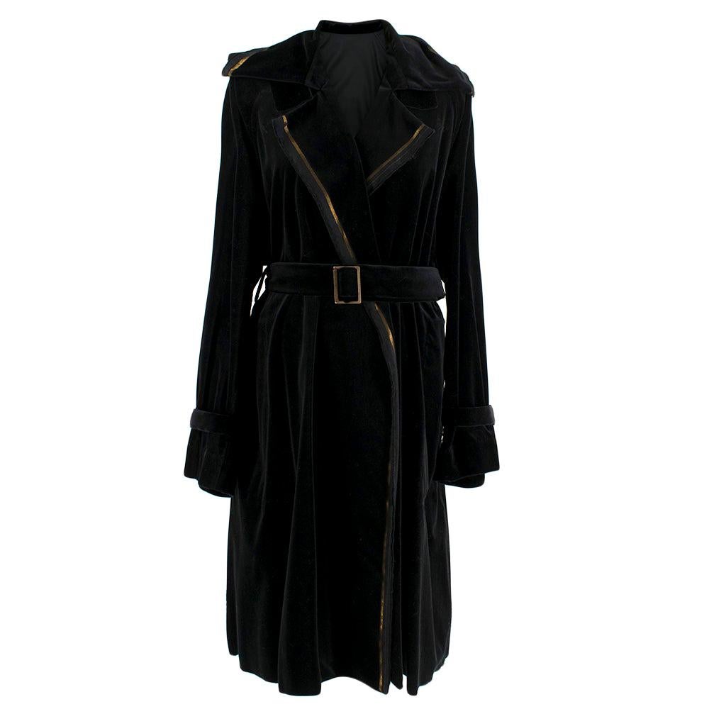 Lanvin Black Longline Wrap Coat - Size US 10 For Sale