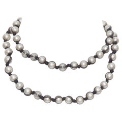 LANVIN collar de doble vuelta de malla negra con pequeñas perlas de imitación