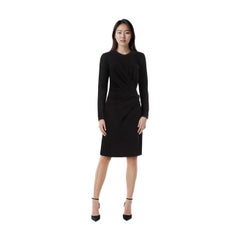 Lanvin Black Midi Long Sleeve Dress Size S