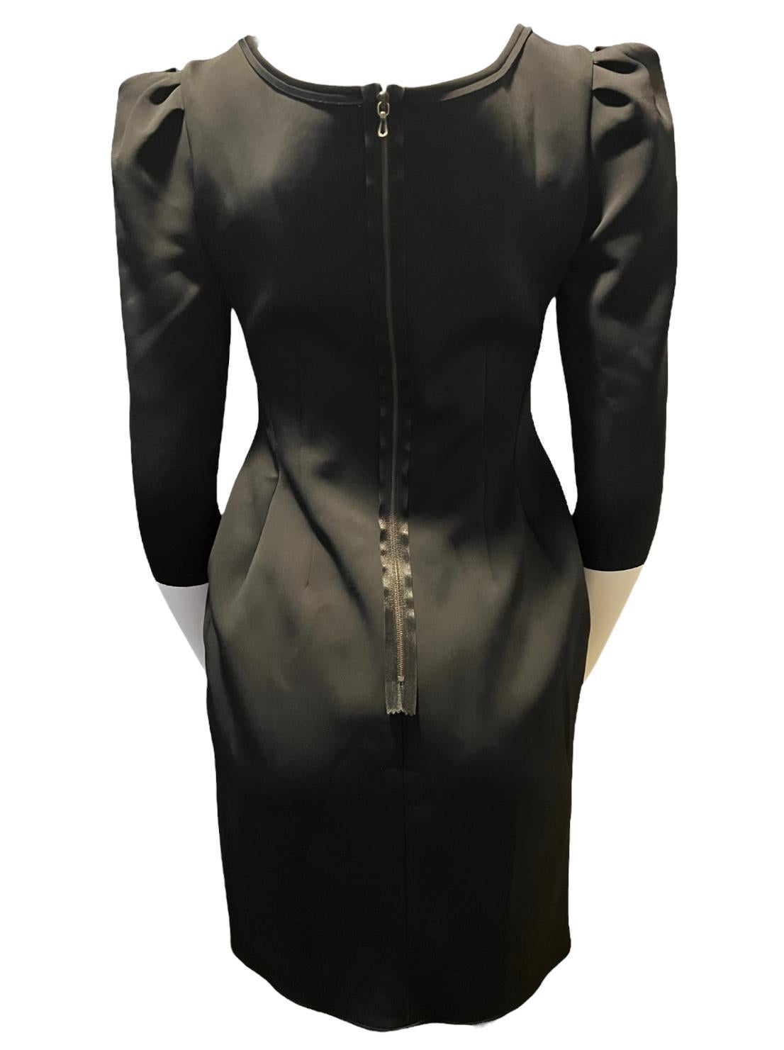 Lanvin Black Mini Dress, Size 40 In Excellent Condition For Sale In Beverly Hills, CA