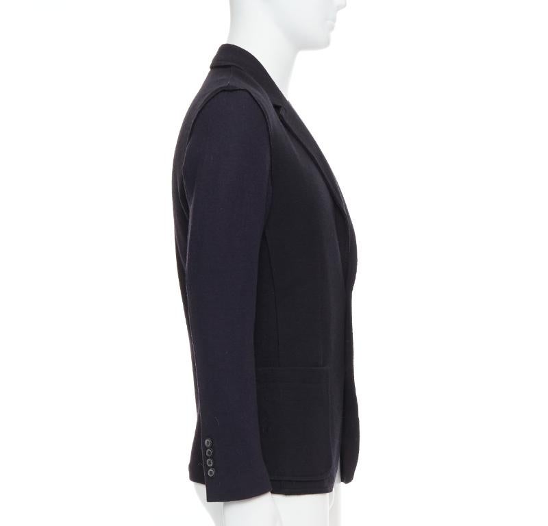 LANVIN giacca blazer nera bicolore in misto lana FR44 XS In condizioni ottime in vendita a Hong Kong, NT