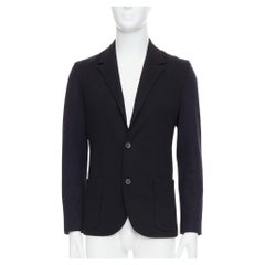 LANVIN Schwarzer marineblauer Blazer aus Wollmischung mit Taschen aus Wollmischung FR44 XS