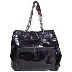 Lanvin Black Patent Charm Detail Shoulder Tote (fourre-tout à bandoulière avec breloques)