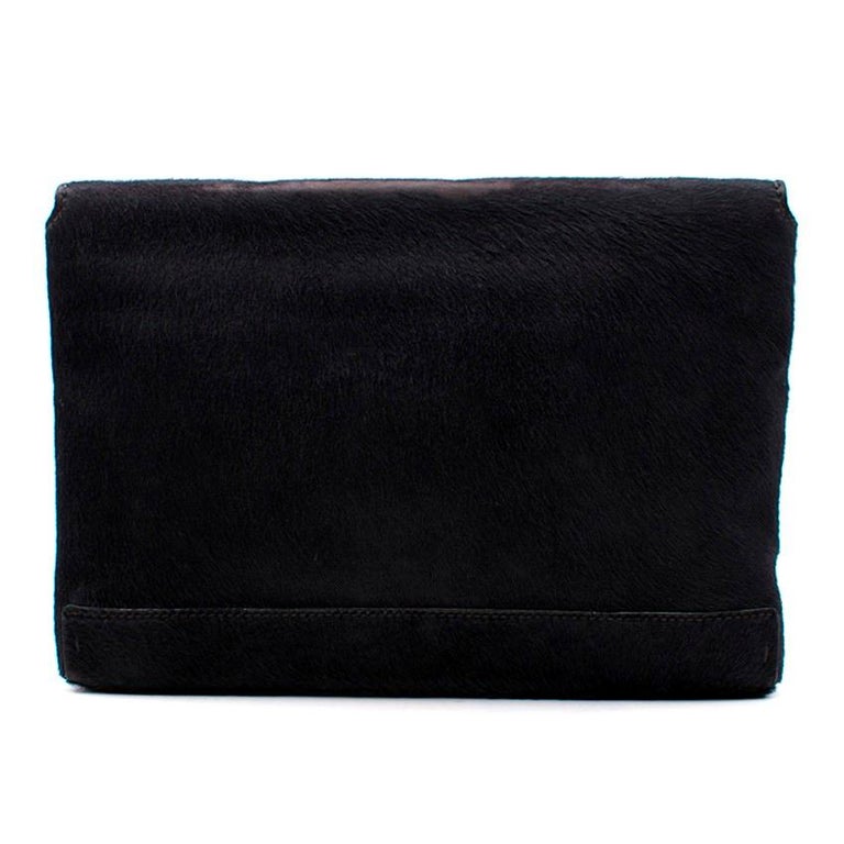 Lanvin Black Ponyhair Clutch Bag For Sale at 1stDibs