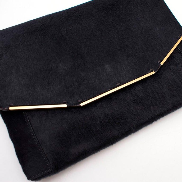 Lanvin Black Ponyhair Clutch Bag For Sale at 1stDibs
