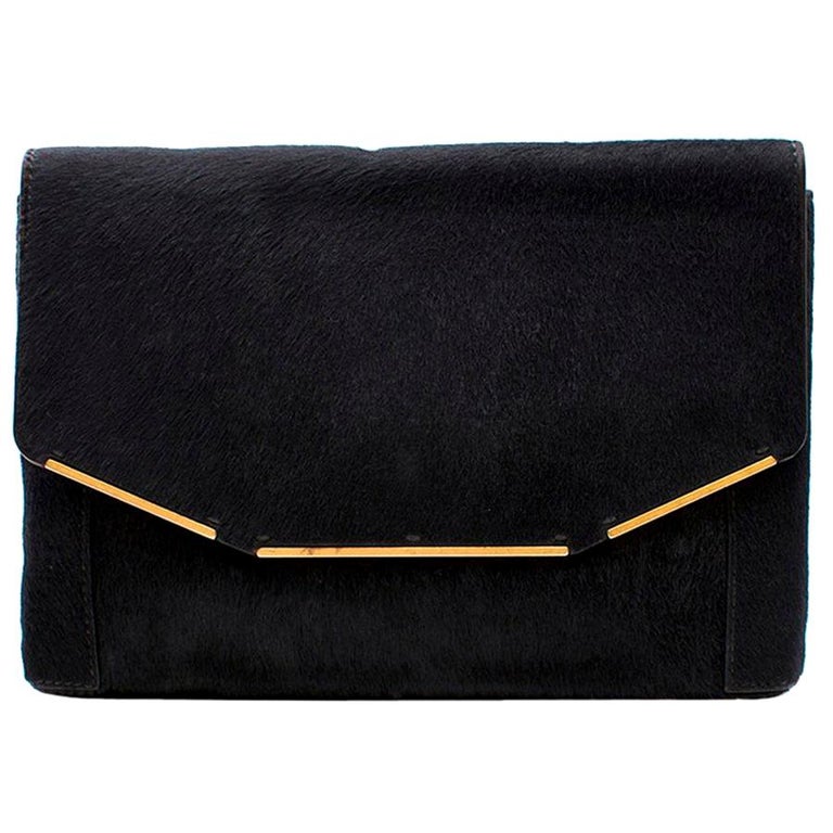 Lanvin Black Ponyhair Clutch Bag For Sale at 1stDibs