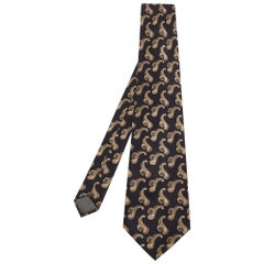Lanvin Black Printed Silk Tie