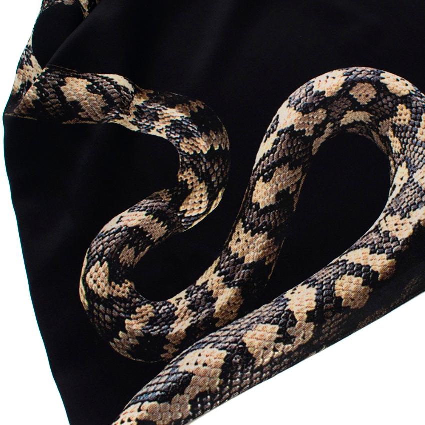 Women's Lanvin Black Python Print Silk Shift Dress - Size US 8 For Sale