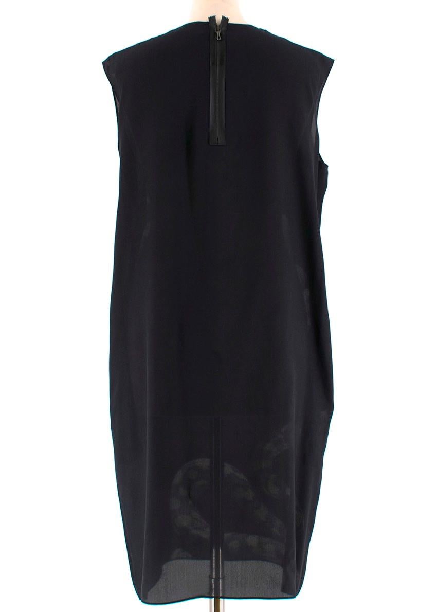 Lanvin Black Python Print Silk Shift Dress - Size US 8 In New Condition For Sale In London, GB