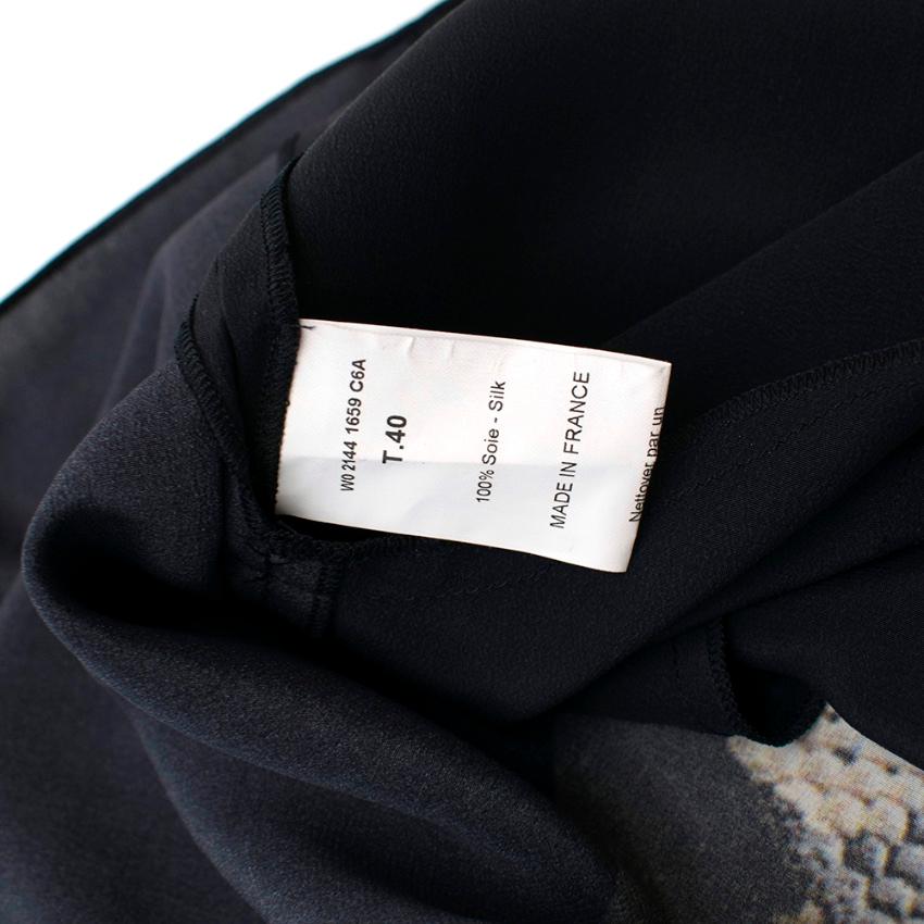 Lanvin Black Python Print Silk Shift Dress - Size US 8 For Sale 3