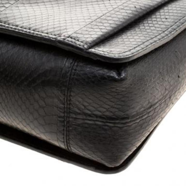 Lanvin Black Python Shoulder Bag Pour femmes en vente