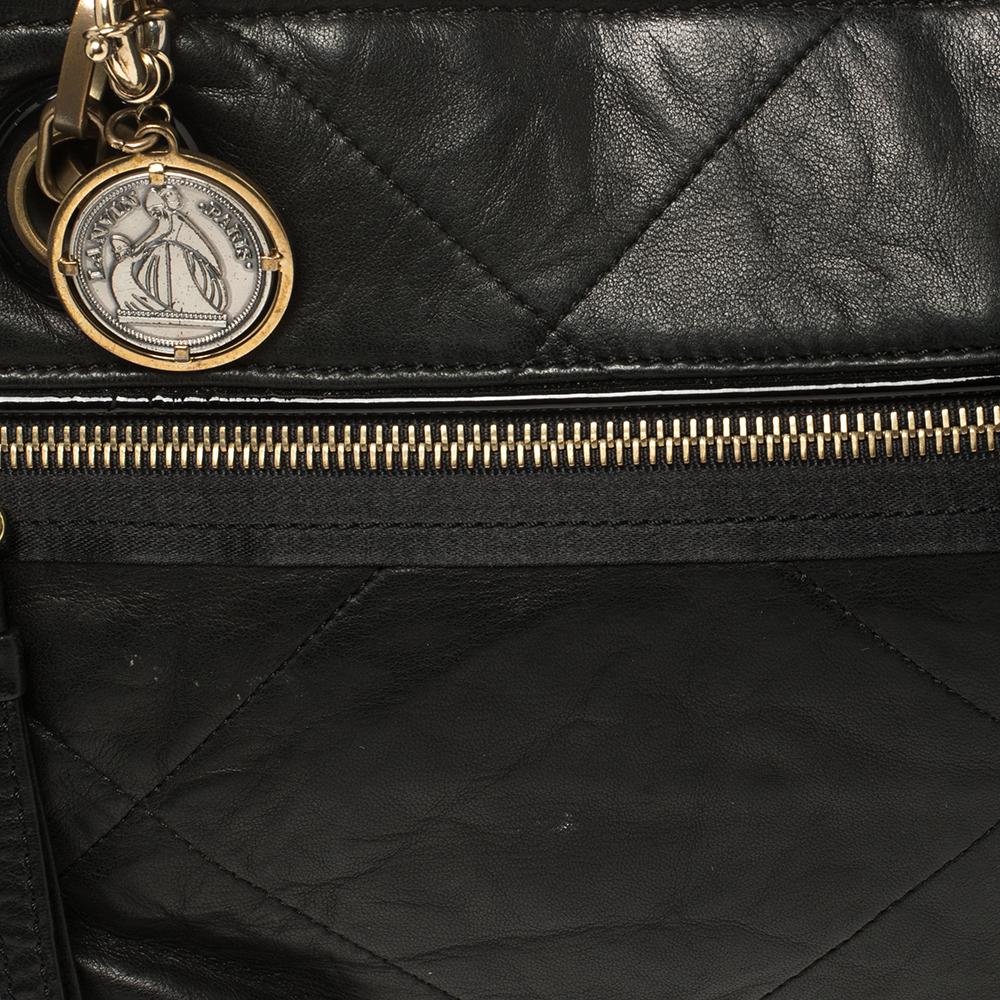 Lanvin Black Quilted Leather Amalia Shoulder Bag 1