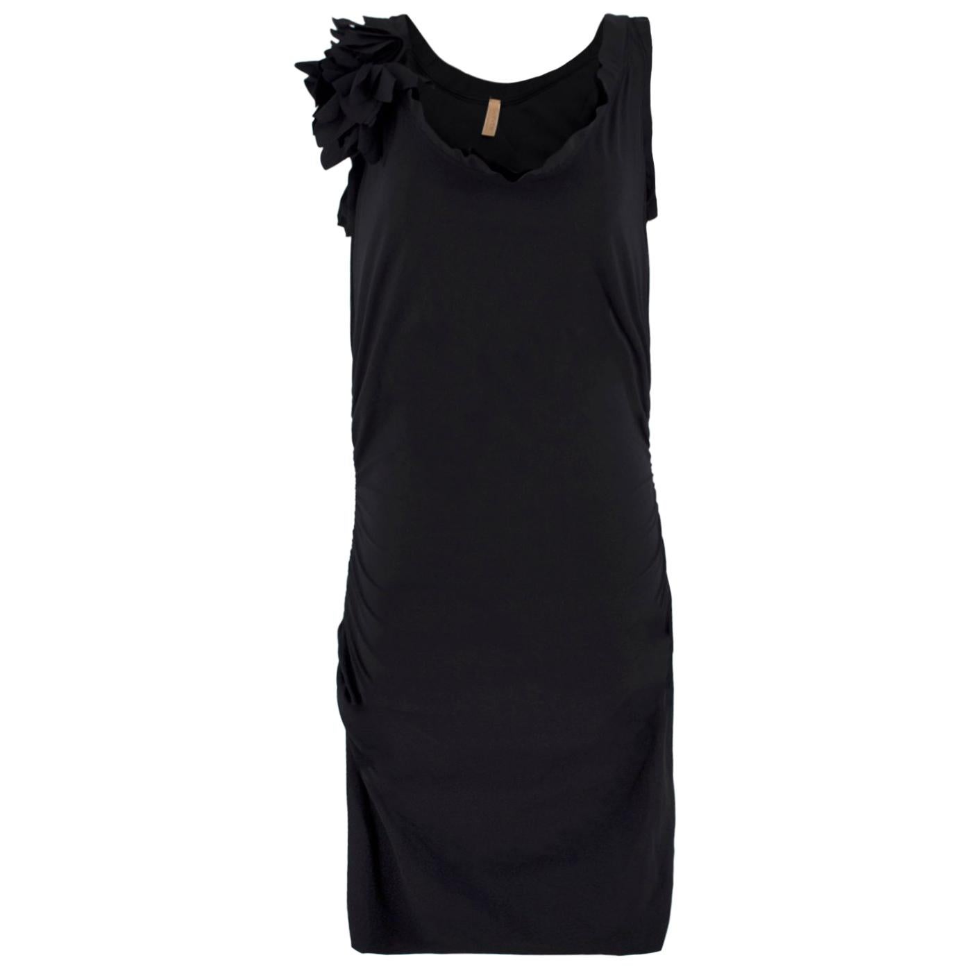 Lanvin Black Ruched Dress 