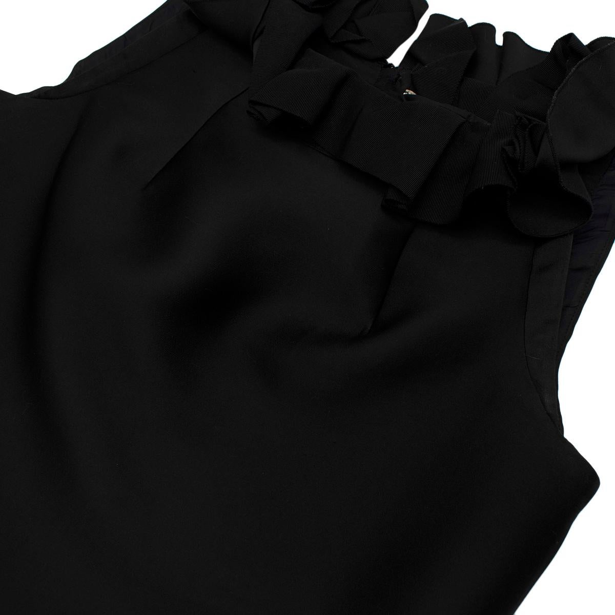 Lanvin Black Ruffled Cocktail Dress - US size 6 In New Condition For Sale In London, GB