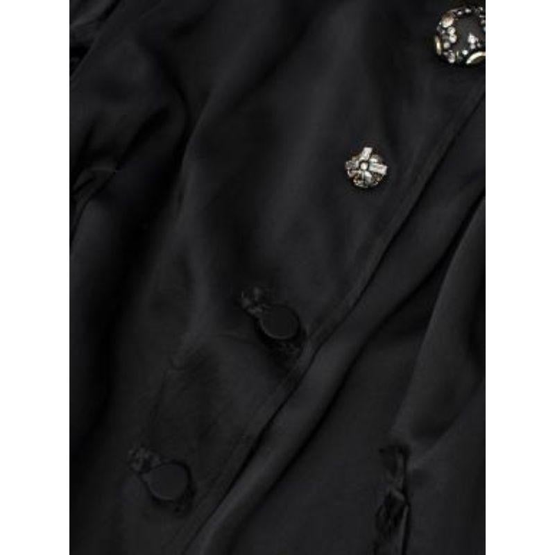 Lanvin Black Satin Fur-Trimmed Coat For Sale 5