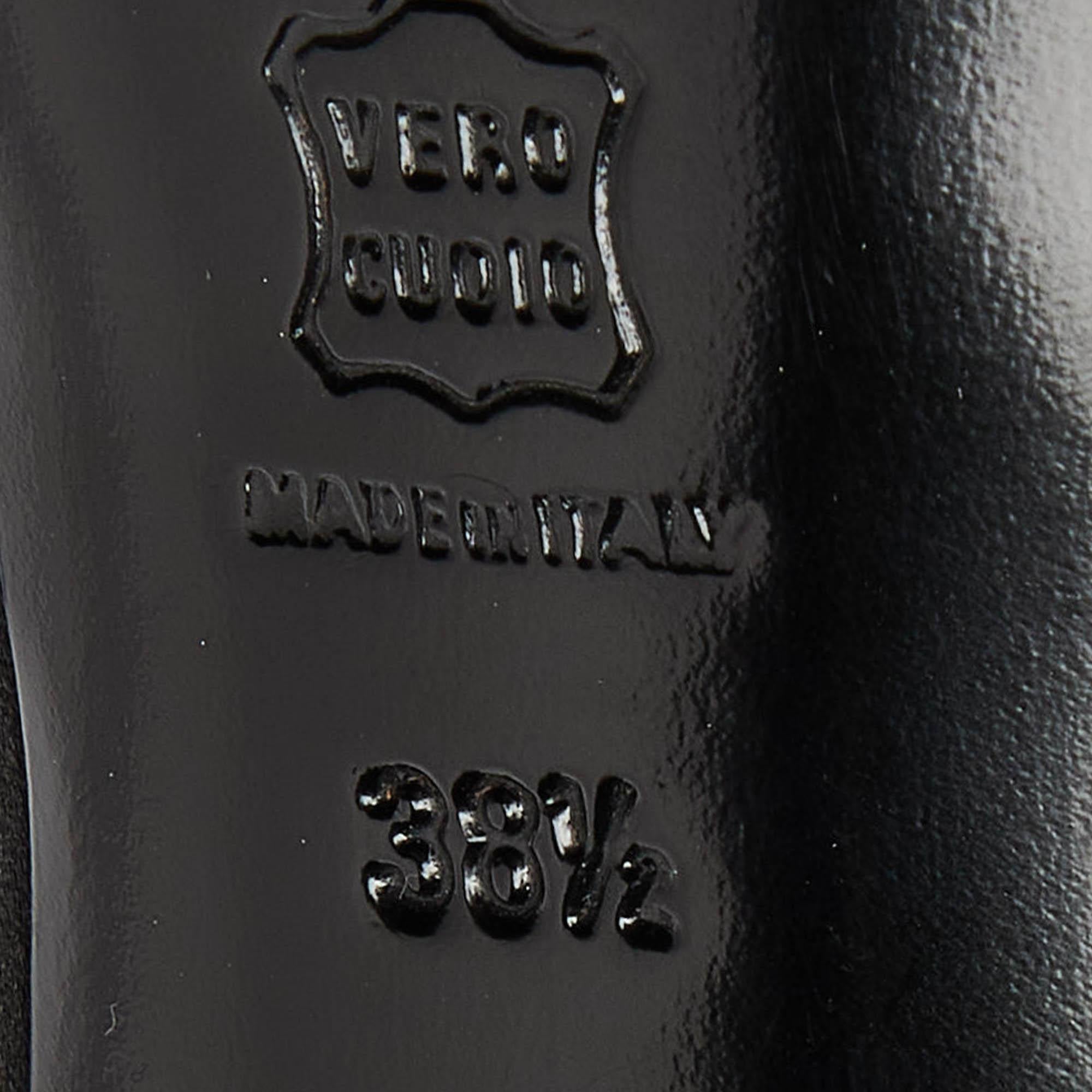 Lanvin - Décolleté con plateau in raso nero misura 38,5 in vendita 2