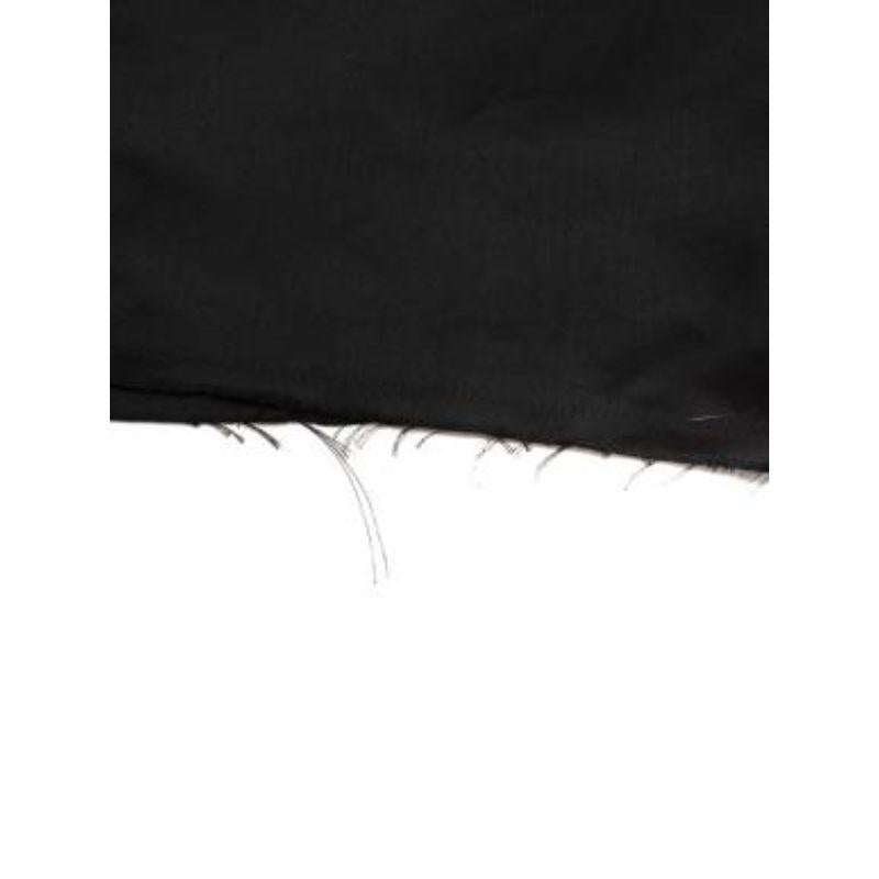 Lanvin Black Satin Raw Hem Pencil Skirt For Sale 3