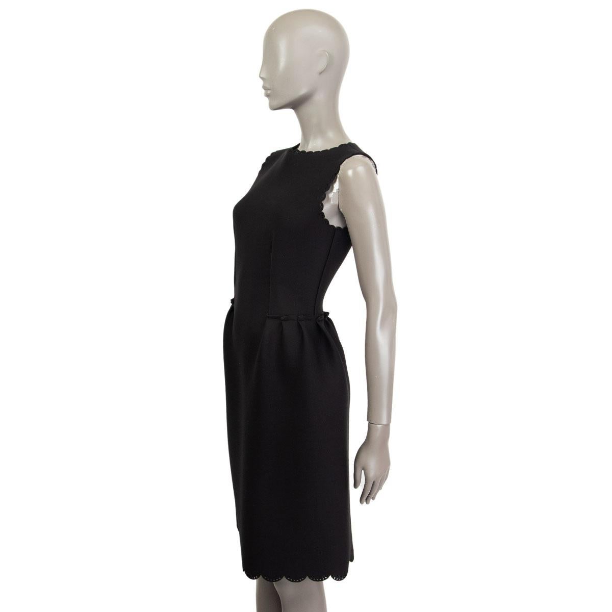 black scalloped dress