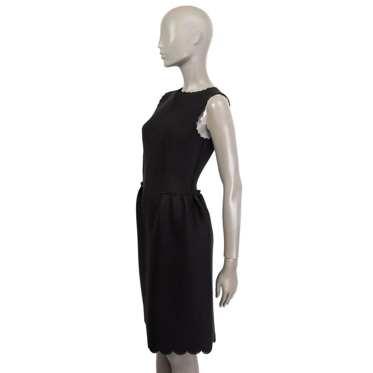 LANVIN black SCALLOPED EDGE NEOPRENE Sleeveless Dress 38 S For Sale at ...
