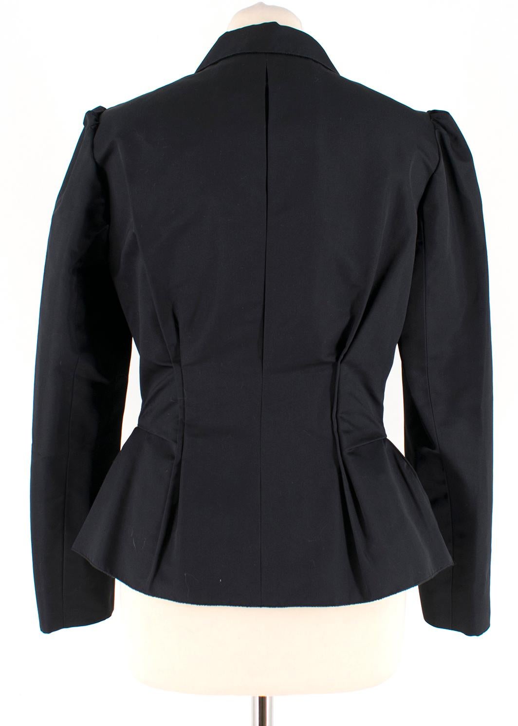 Lanvin Black Silk Blend Fitted Blazer SIZE 38 In Excellent Condition In London, GB