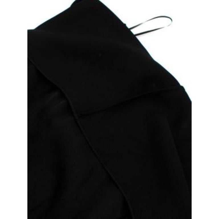 Women's Lanvin Black Silk-Blend Trousers with Wrap Waist For Sale