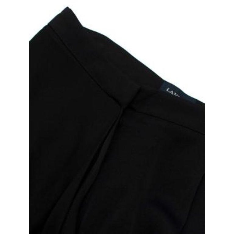 Lanvin Black Silk-Blend Trousers with Wrap Waist For Sale 2