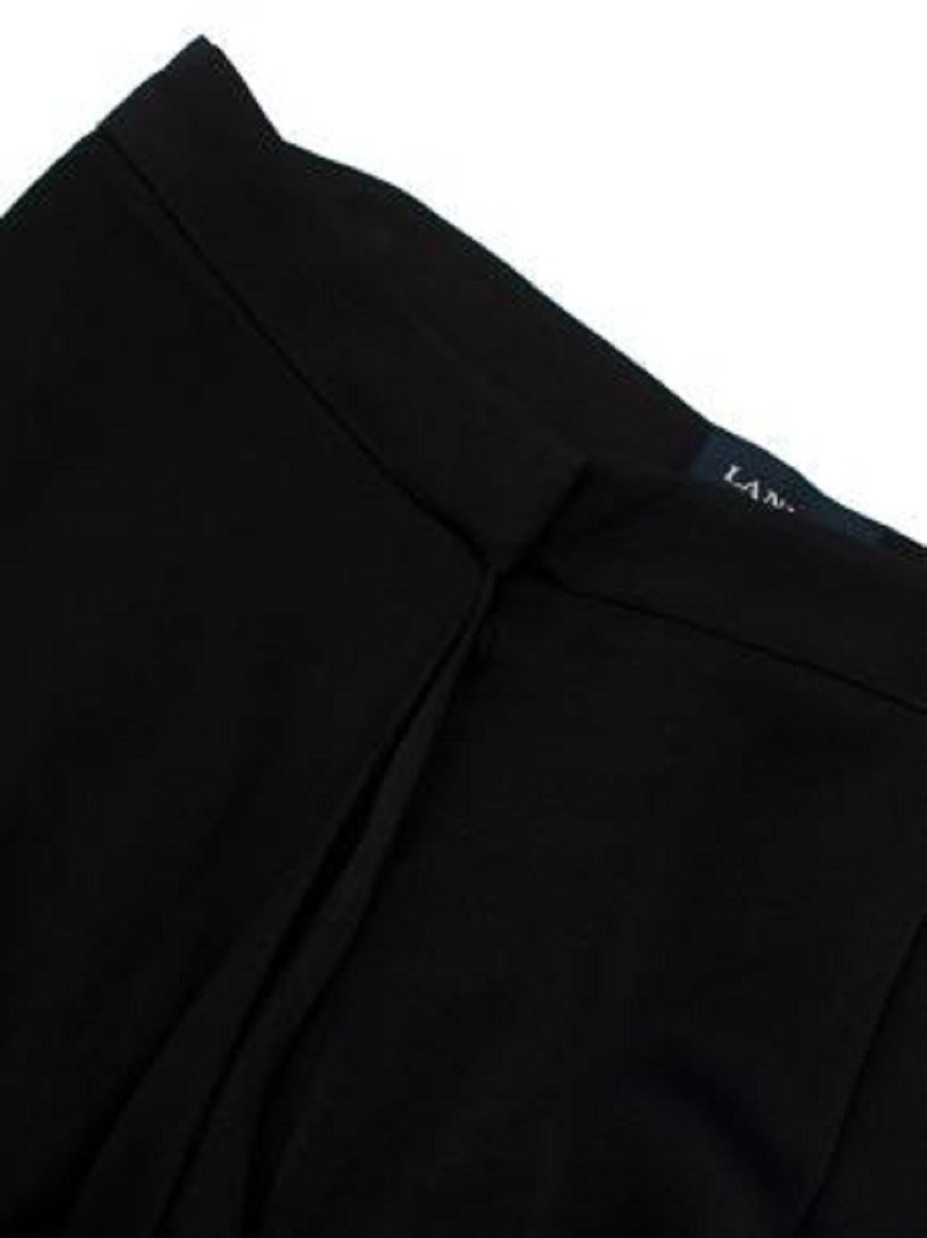 Lanvin Black Silk-Blend Trousers with Wrap Waist For Sale 2