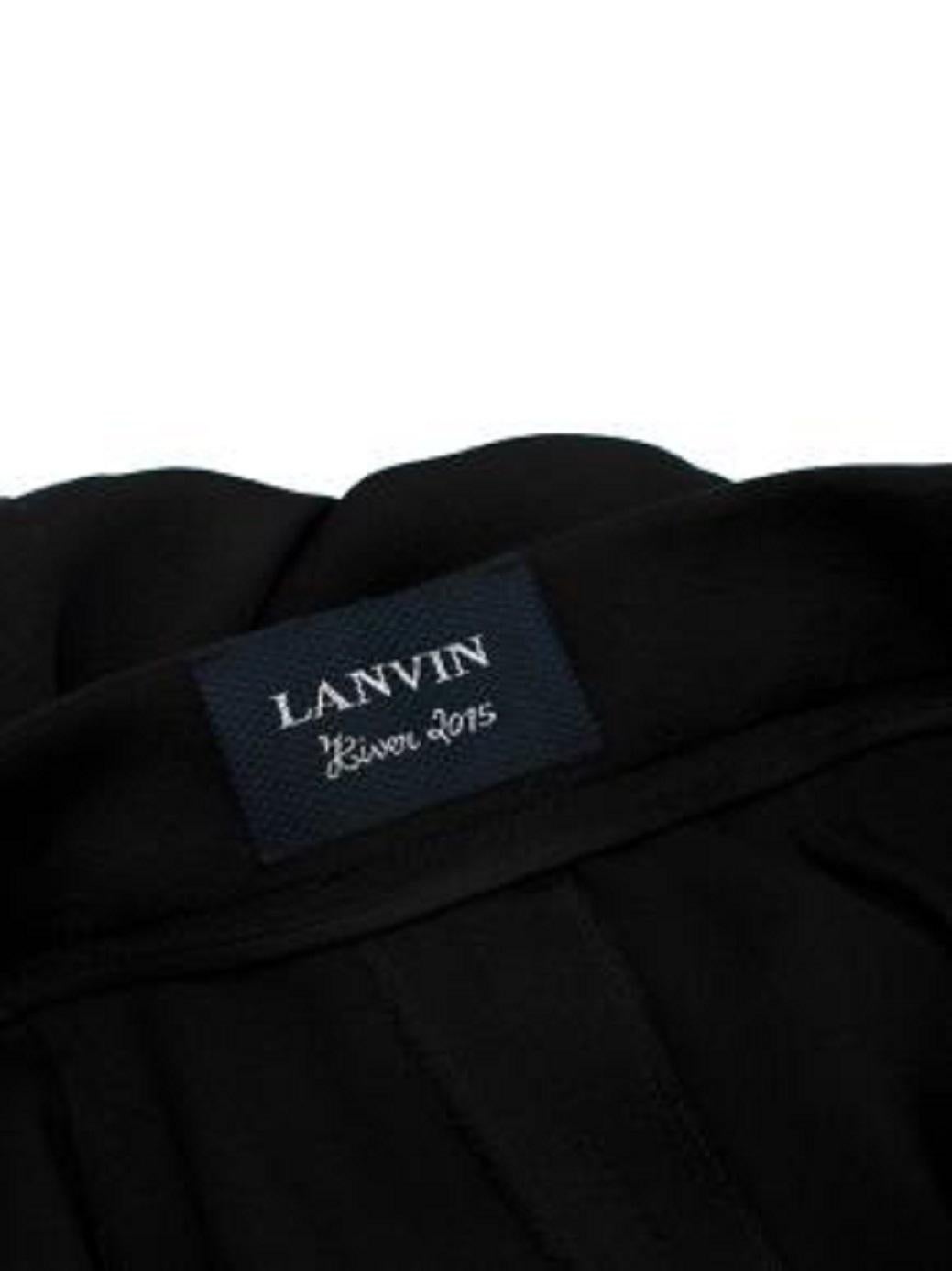 Lanvin Black Silk-Blend Trousers with Wrap Waist For Sale 3