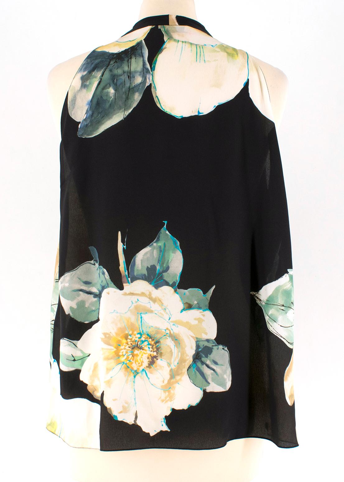 black silk sleeveless top