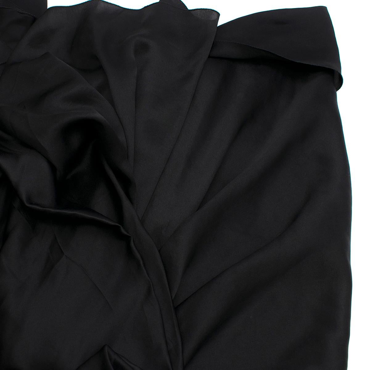  Lanvin Black Silk Pencil Skirt - Size US 8 For Sale 1