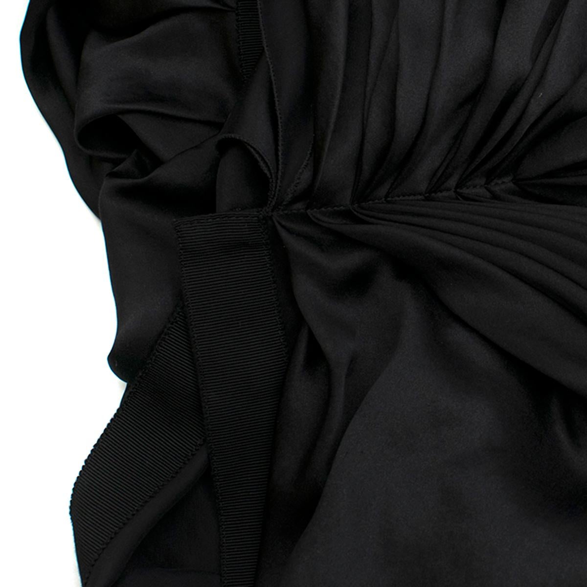  Lanvin Black Silk Pencil Skirt - Size US 8 For Sale 2