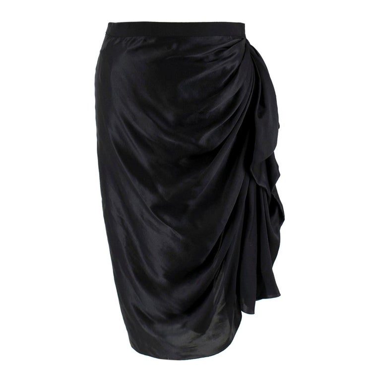 Lanvin Black Silk Pencil Skirt - Size US 8 For Sale at 1stDibs