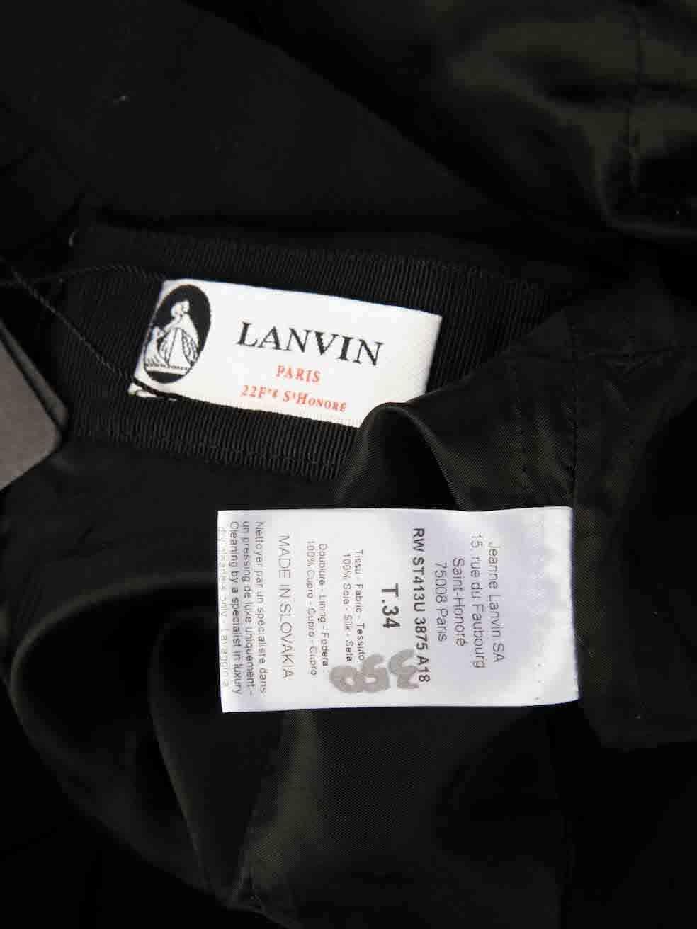 Lanvin Schwarzer Maxirock aus Seide mit plissiertem Paneel Größe XS Damen im Angebot