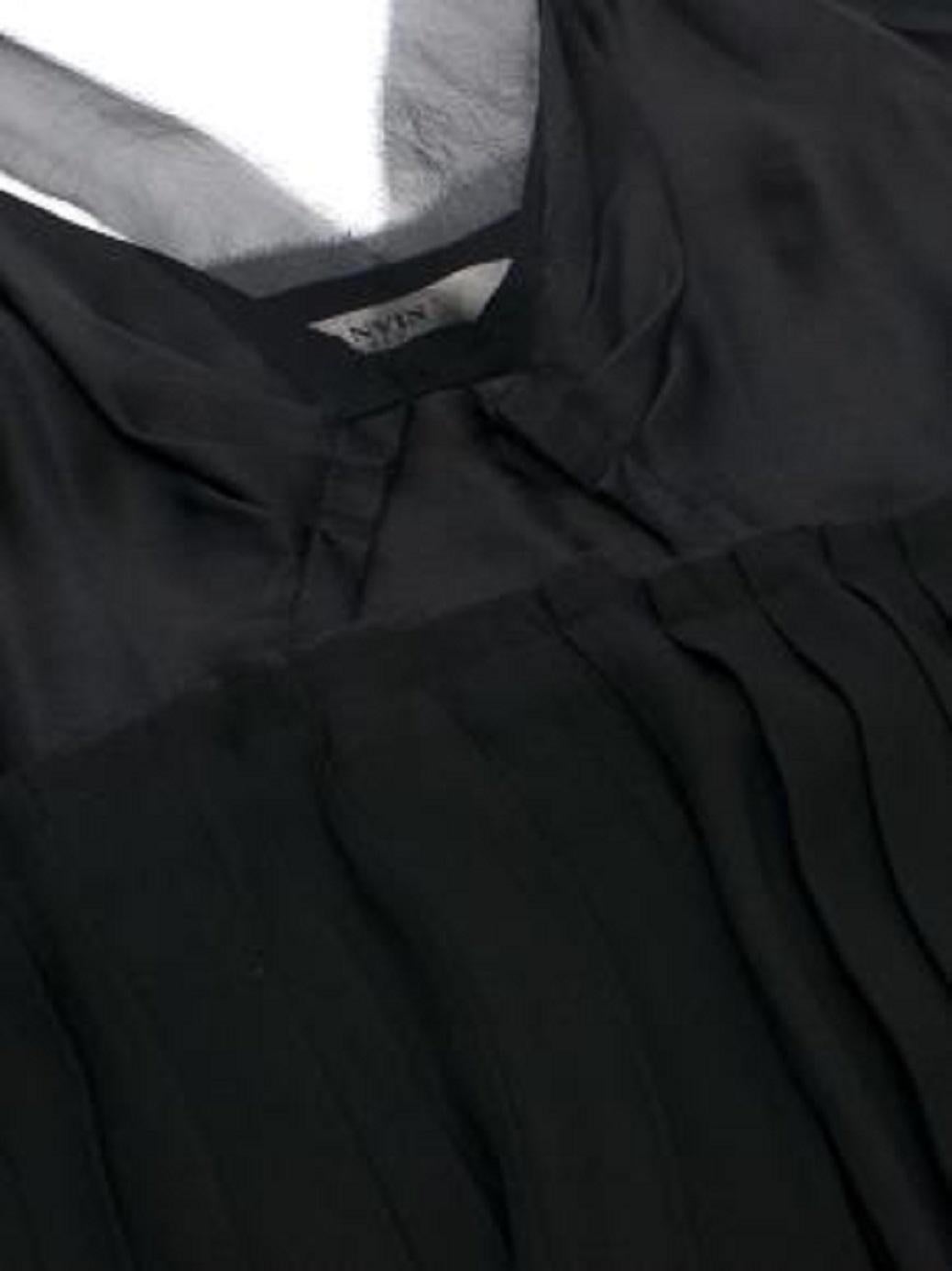 Lanvin Black Silk Pleated Top For Sale 4