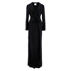 Lanvin Black Silk Wrap Gown - Size US 4
