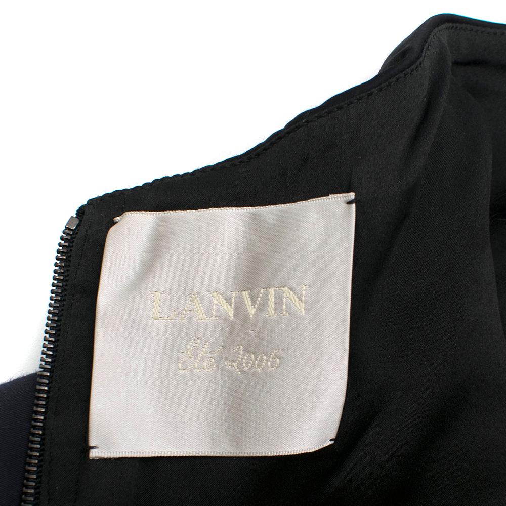 Lanvin Silk Black & Navy Fitted Fishtail Gown - Size US 4 In Excellent Condition For Sale In London, GB