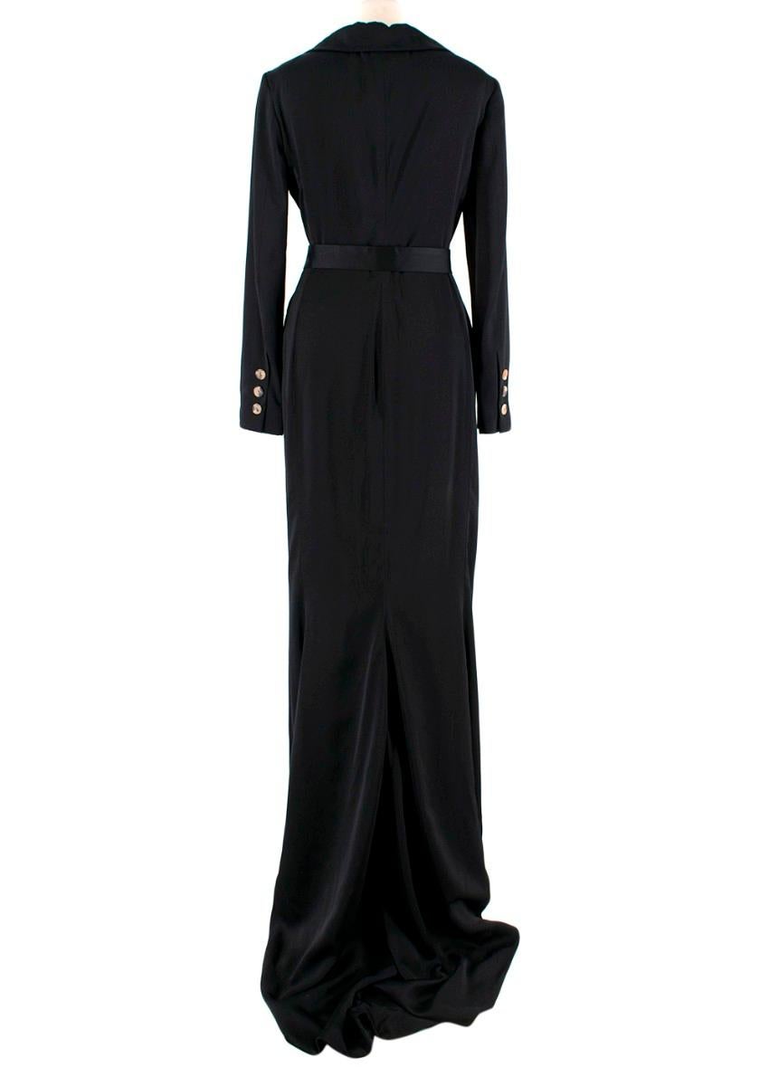 Lanvin Black Silk Wrap Gown - Size US 4 In Excellent Condition In London, GB