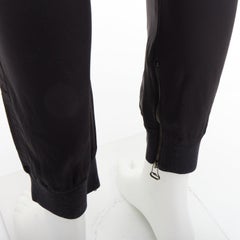 LANVIN black silver zip pocket mid waist tapered jogger pants FR46 S