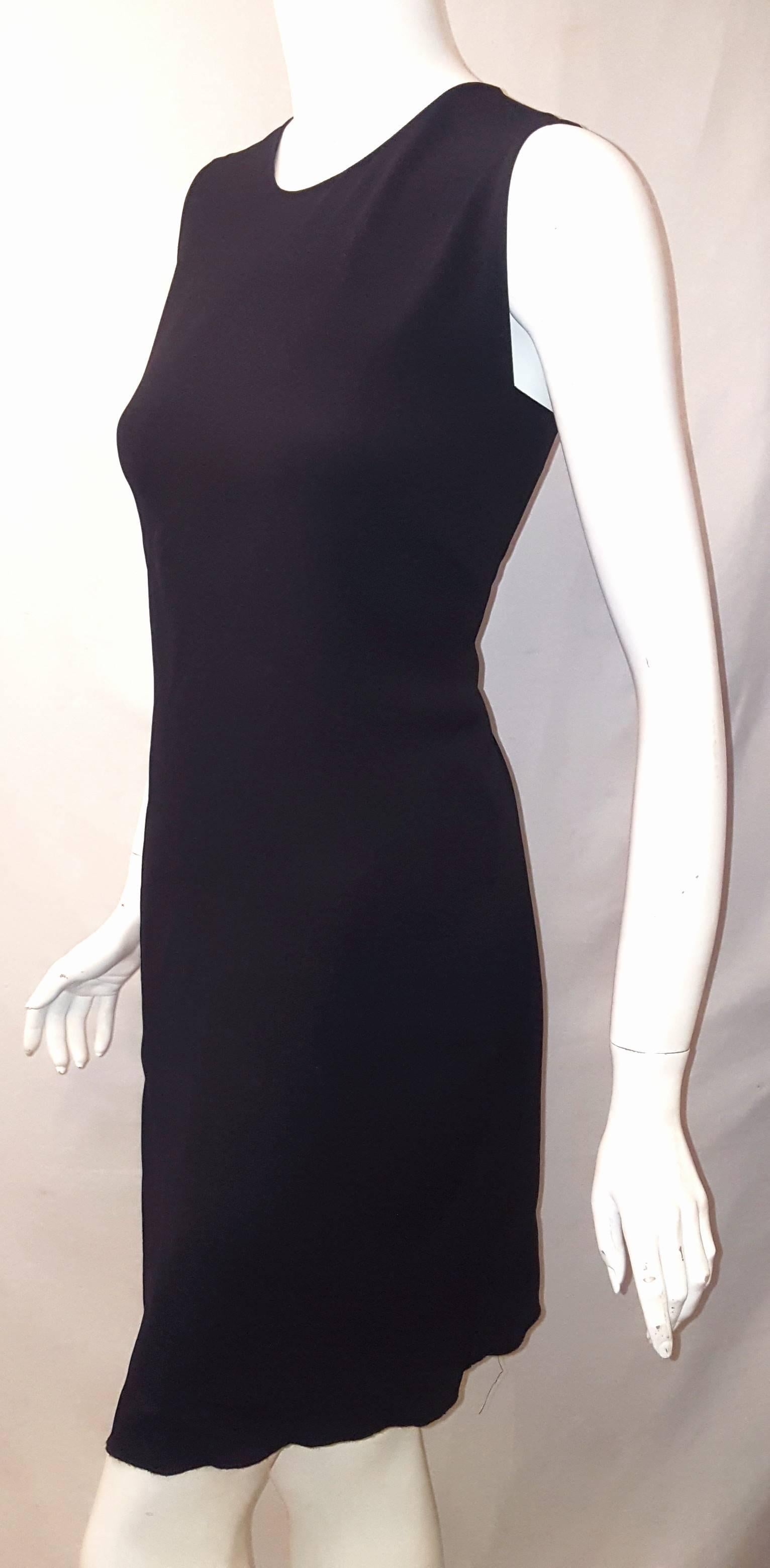 Lanvin Black Sleeveless Sheath Dress Embellished w/ Metal Coils at Side  In Excellent Condition In Palm Beach, FL