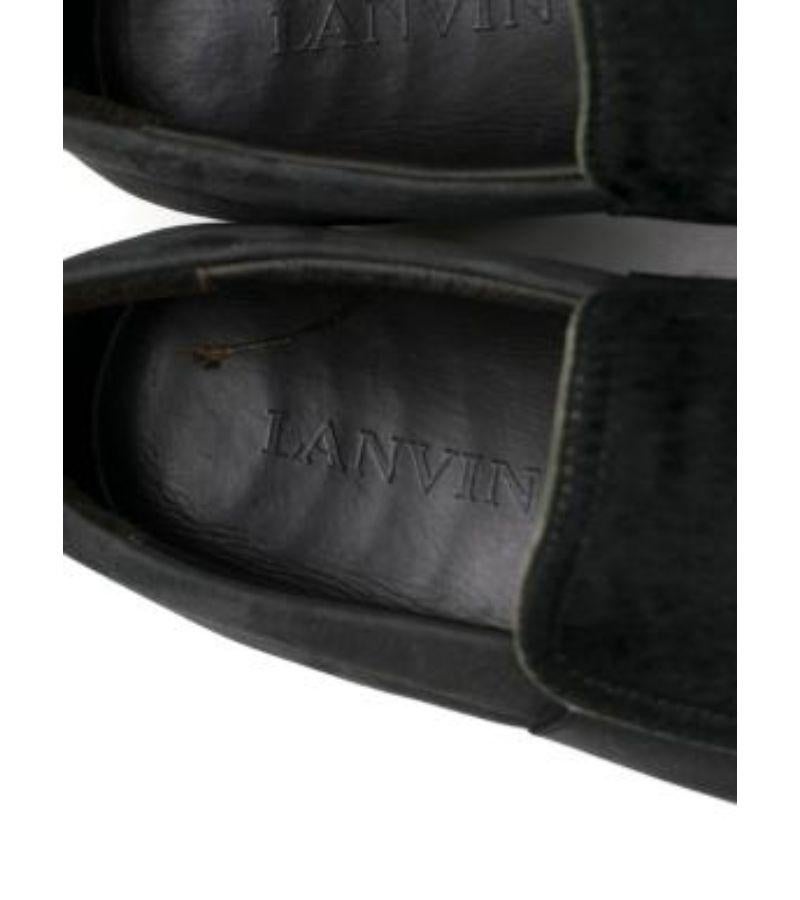 Lanvin Black Textured Calf-Hair Slip-On Trainers For Sale 2