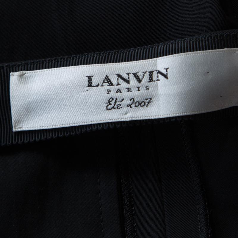 Lanvin Black Twill Straight Fit Trousers L 1