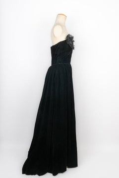 Lanvin Black Velvet Evening Dress